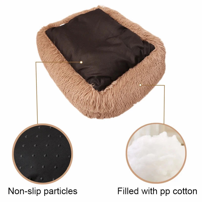 Rectangle Plush Dog Bed Winter Warm Mat Small Medium Big Pet Cat Dog Bed Kennel Puppy Sofacama Cat Cushion Pets Sofa Accessories Stijlvol Design - product feature