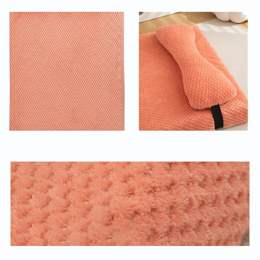 Warm Calming Dog Bed with Pillow Fluffy Plush Dog Mat for Dog with Removable Washable Cover for Large Medium Small Dogs and Cats Kussenontwerp - product feature