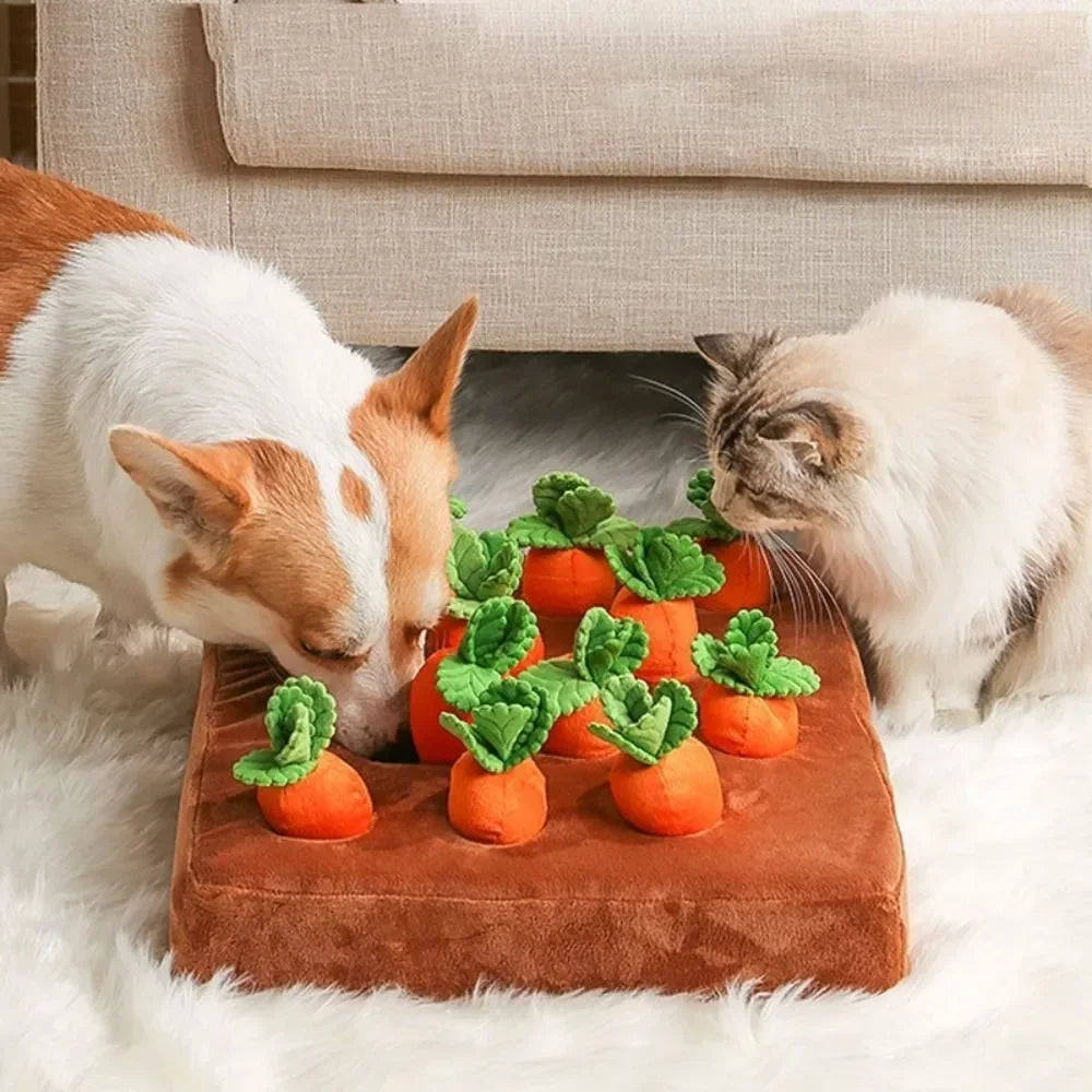 Carrot Snuffle Mat for Dogs Cats Puzzle Toy with 12 Carrots for Small Medium Large Interactive Pet Stress Relief Dogs Chew Toys - high-quality product