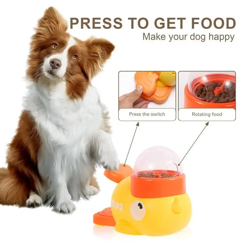 Intelligent Dog Automatic Feeder Cat Dog Puzzle Feeder Interactive Pet Food Treat Dispenser Cartoon Duck Design Anti-slip Pet Langzaam voersysteem - product feature