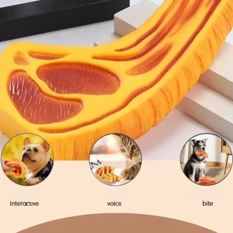 Dog Chew Toy Simulated Steak Sound-making Pet Toy Interactive Bite-resistant Dog Toy Pet Accessories Geluidseffecten - product feature