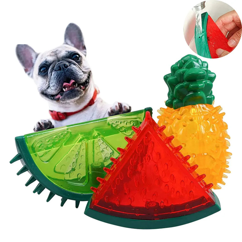 Pet Freezable Cooling Chew Toy Dog Cat toy Summer Pineapple Lemon Watermelon Design Durable Bite-Resistant Dog Ice Frozen Toys - high-quality product