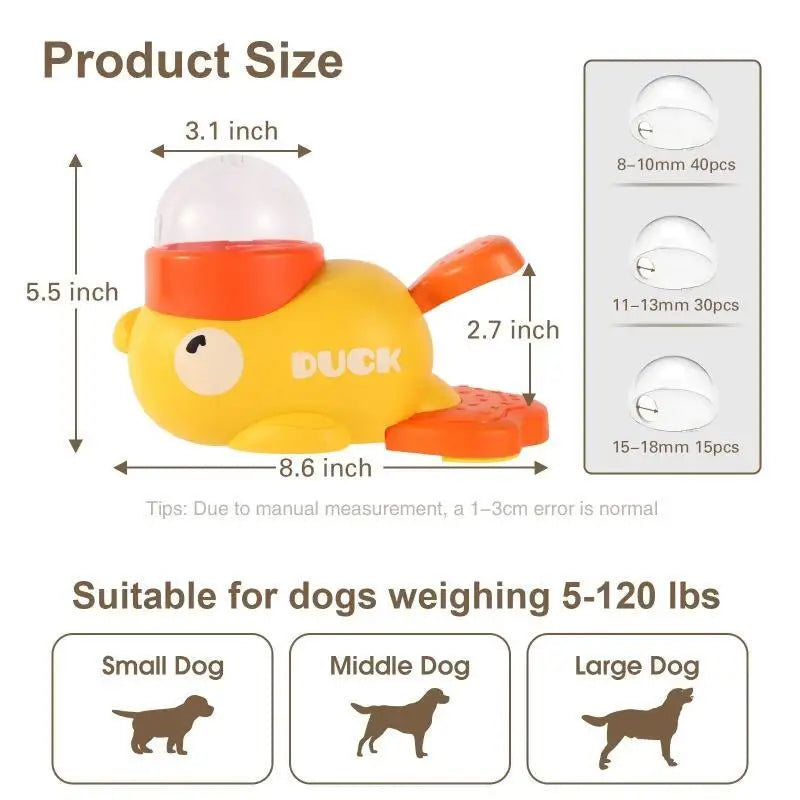 Intelligent Dog Automatic Feeder Cat Dog Puzzle Feeder Interactive Pet Food Treat Dispenser Cartoon Duck Design Anti-slip Pet Universeel geschikt - product feature