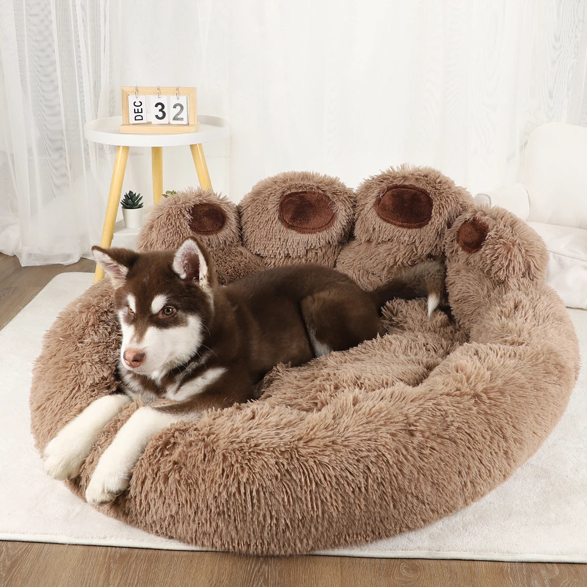 Fluffy Dog Bed Large Pet Products Dogs Beds Small Sofa Baskets Pets Kennel Mat Puppy Cats Supplies Basket Blanket Accessories - high-quality product