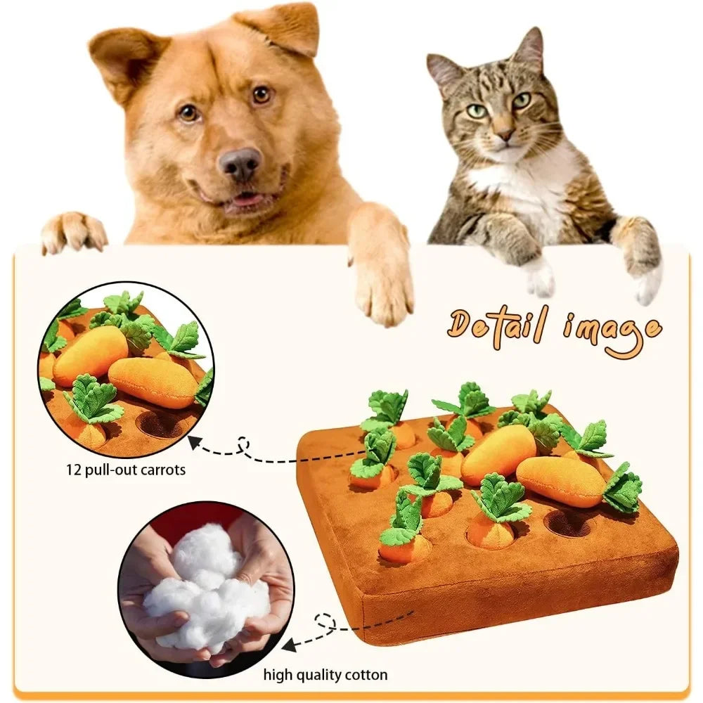Carrot Snuffle Mat for Dogs Cats Puzzle Toy with 12 Carrots for Small Medium Large Interactive Pet Stress Relief Dogs Chew Toys Gemakkelijk Schoon te Maken - product feature